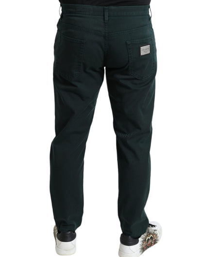 Dolce &amp; Gabbana Grüne Baumwoll-Stretch-Röhrenjeans für Herren