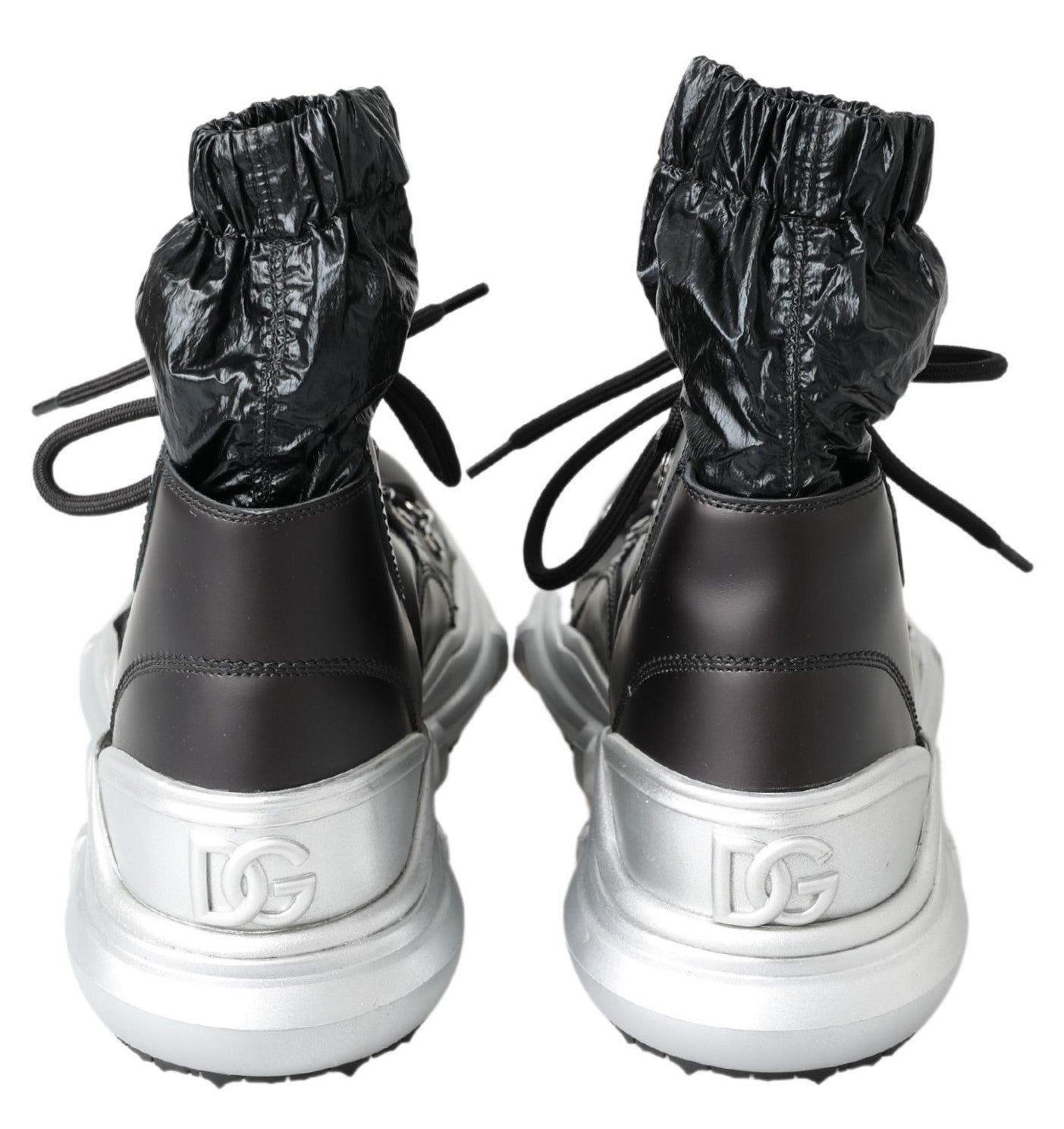 Dolce &amp; Gabbana Galileo High-Top-Sneakers aus schwarzem Nylon