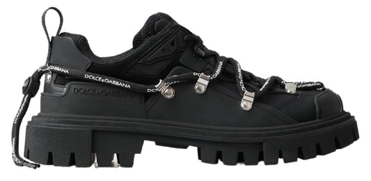 Schwarze Trekking-Derby-Logo-Sneaker von Dolce &amp; Gabbana