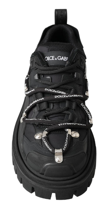 Schwarze Trekking-Derby-Logo-Sneaker von Dolce &amp; Gabbana