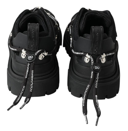 Schwarze Trekking-Derby-Logo-Sneaker von Dolce &amp; Gabbana