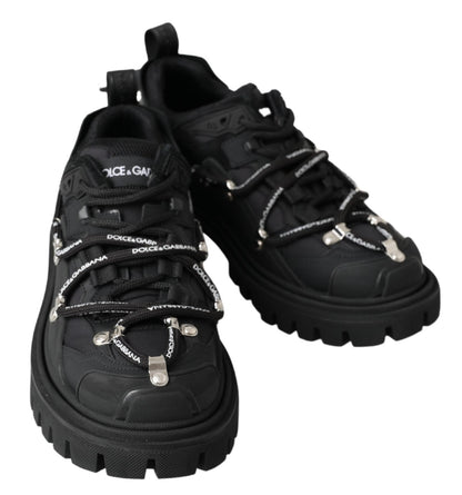 Schwarze Trekking-Derby-Logo-Sneaker von Dolce &amp; Gabbana