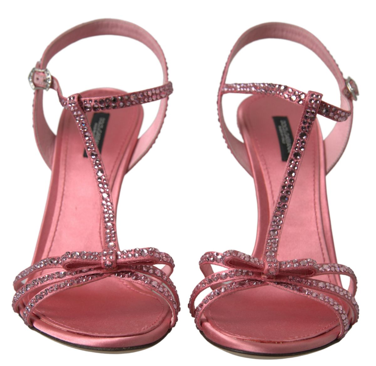 Dolce &amp; Gabbana Pink Crystal Ankle Strap Schuhe Sandalen