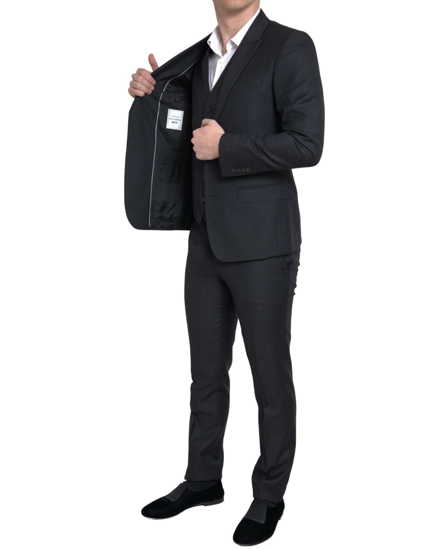 Dolce & Gabbana Elegant Black Martini Slim Fit 3-Piece Suit