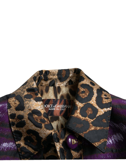 Dolce & Gabbana Exquisite Jacquard Trench With Tiger Motif