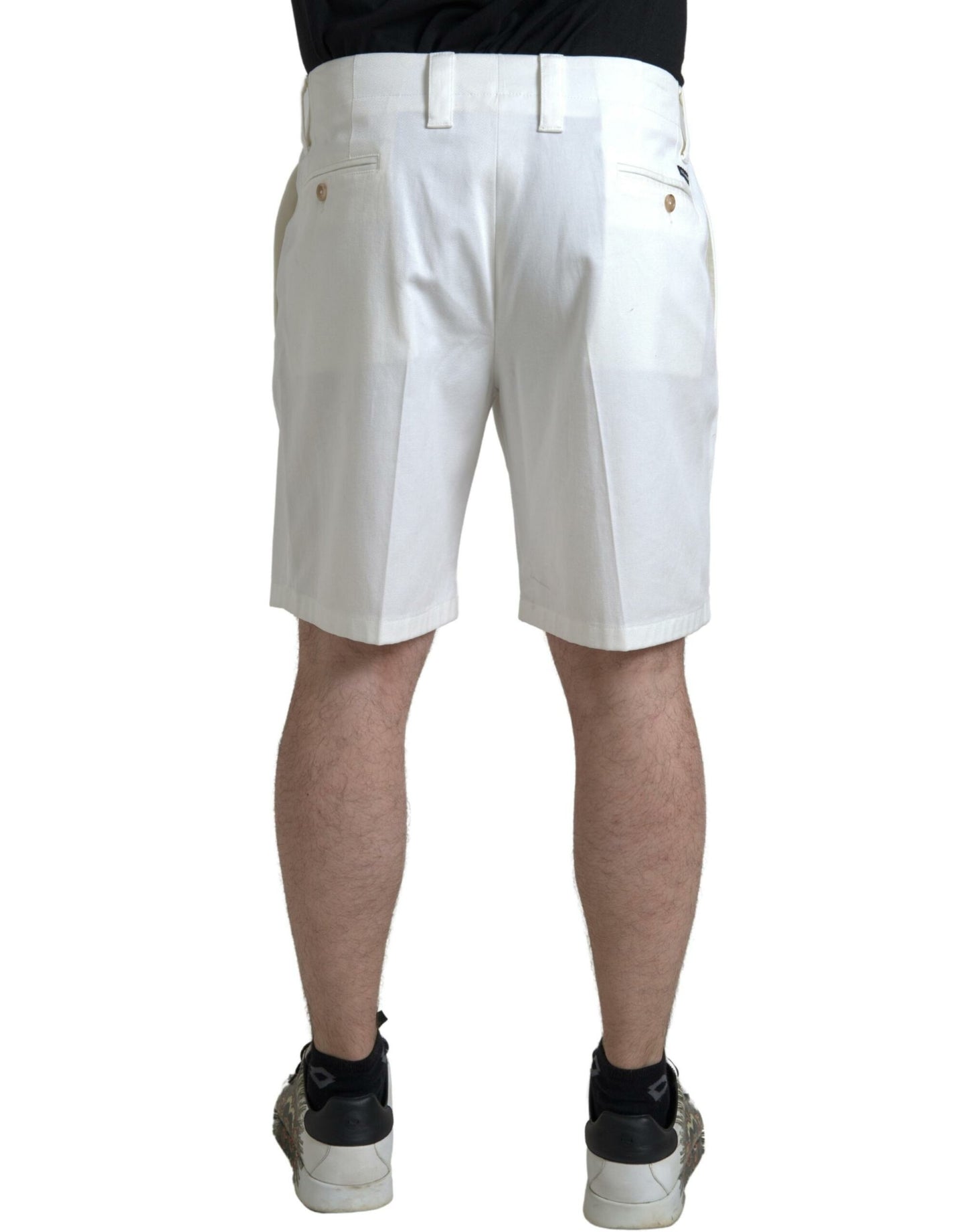 Dolce &amp; Gabbana Weiße Bermuda-Jeansshorts aus Baumwollstretch für Herren