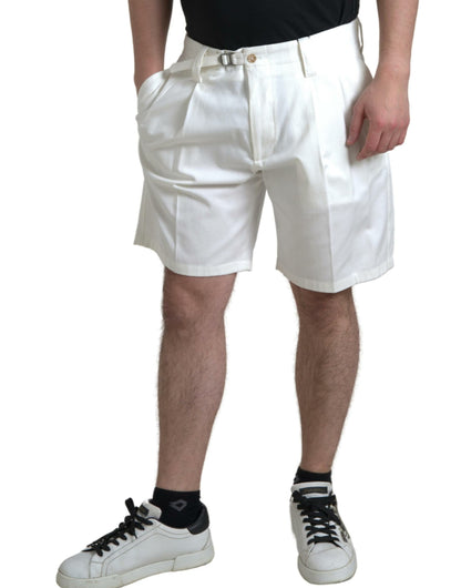 Dolce &amp; Gabbana Weiße Bermuda-Jeansshorts aus Baumwollstretch für Herren