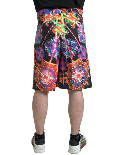 Mehrfarbig bedruckte Herren-Bermudashorts aus Baumwolle von Dolce &amp; Gabbana