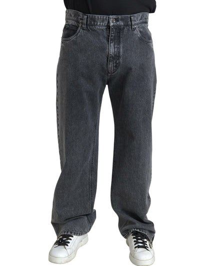 Dolce &amp; Gabbana Dunkelgraue Baumwoll-Jeans mit gerader Passform für Herren