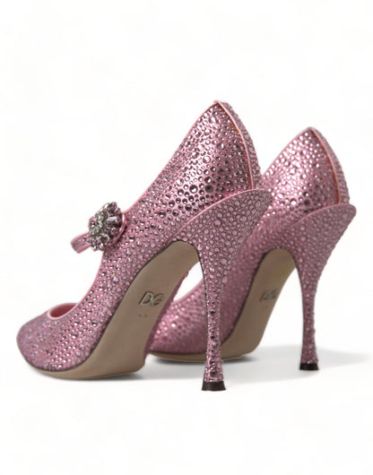 Dolce &amp; Gabbana Pink Strass Crystal Heels Pumps Schuhe