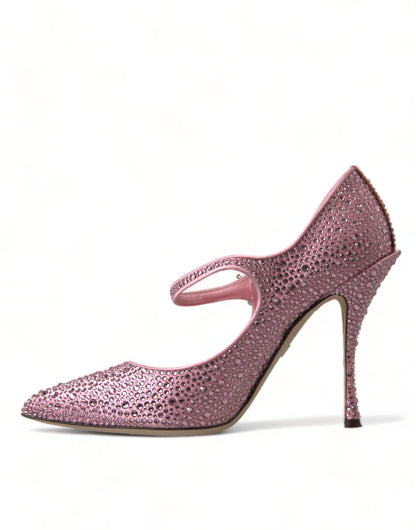 Dolce &amp; Gabbana Pink Strass Crystal Heels Pumps Schuhe