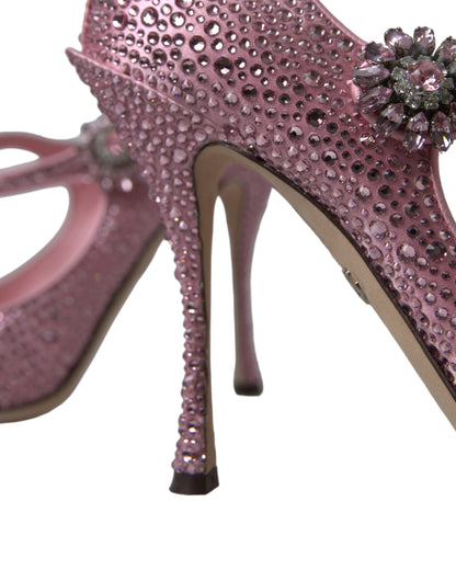 Dolce &amp; Gabbana Pink Strass Crystal Heels Pumps Schuhe