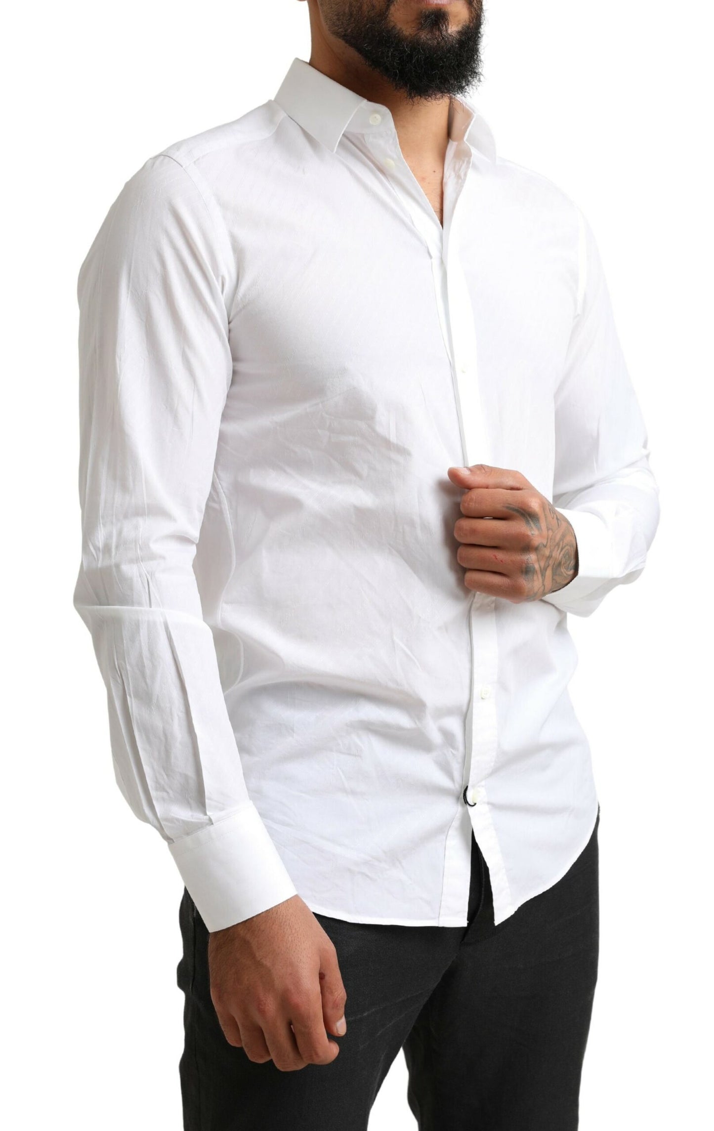 Dolce & Gabbana Elegant White Cotton Martini Dress Shirt