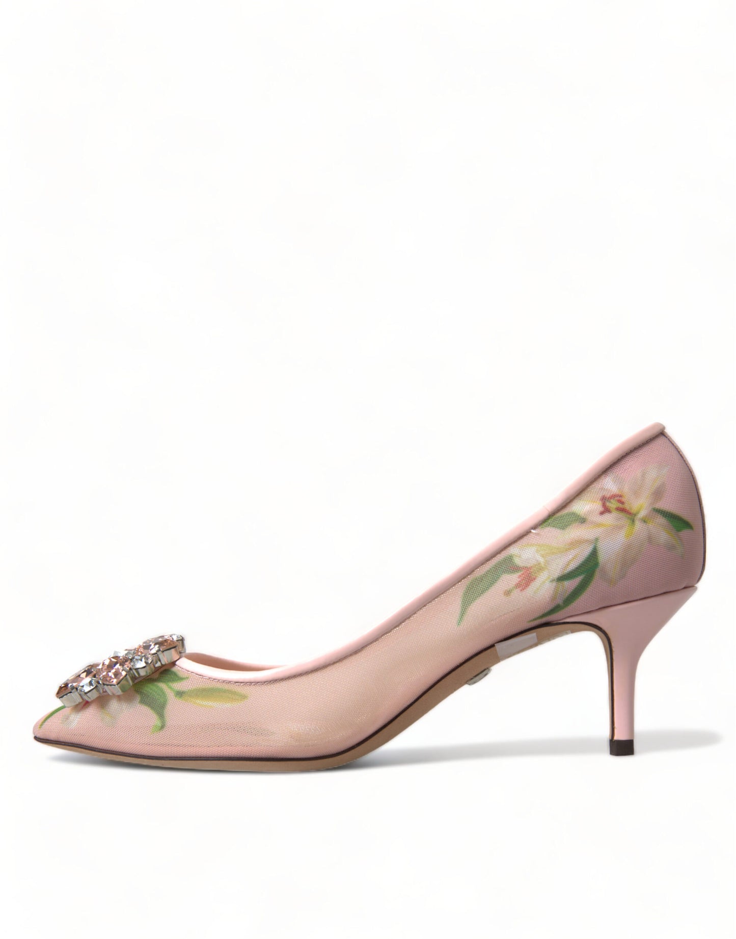 Dolce &amp; Gabbana Pink Floral Crystal Heels Pumps Schuhe