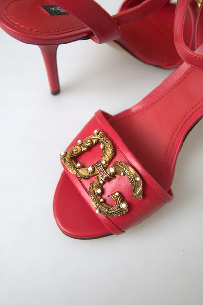 Dolce & Gabbana Red Stiletto Sandal Heels