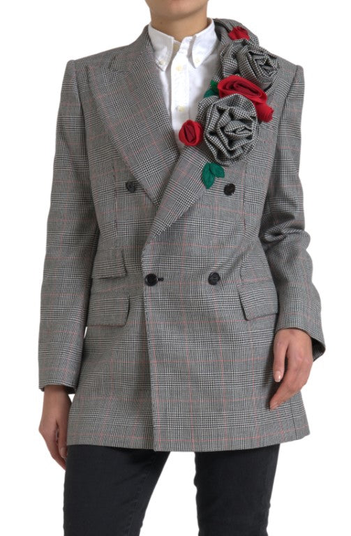 Dolce & Gabbana Chic Double Breasted Gray Wool Blazer