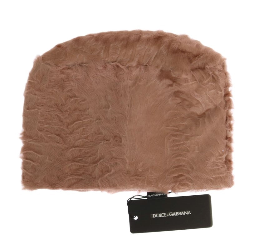 Dolce & Gabbana Beige Xiangao Fur Beanie - Timeless Elegance