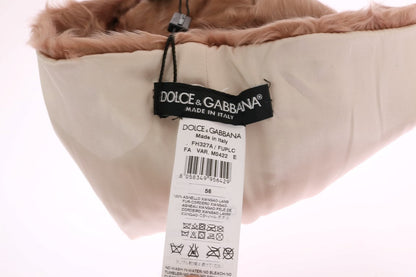 Beige Xiangao-Lammfellmütze von Dolce &amp; Gabbana