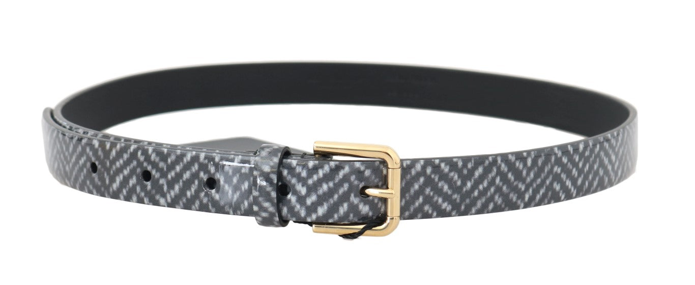 Dolce & Gabbana Elegant Chevron Leather Waist Belt