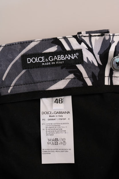 Graue Bananenblatt-Baumwollhose von Dolce &amp; Gabbana