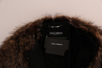 Dolce &amp; Gabbana Braune Jacke aus Waschbärpelz