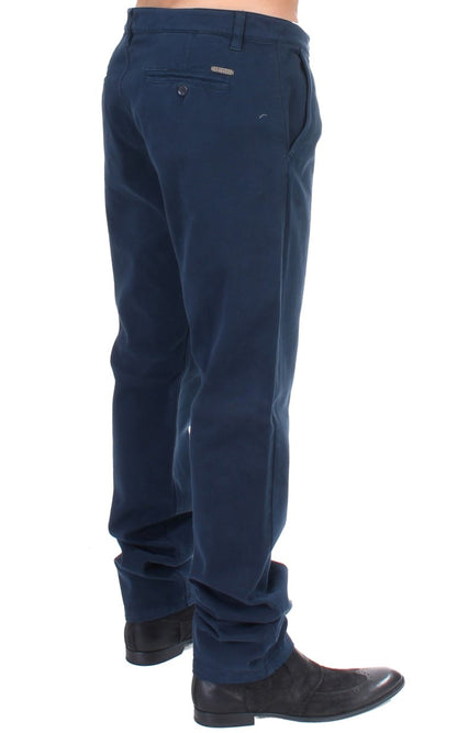 Blaue Stretch-Chinohose mit gerader Passform von GF Ferre