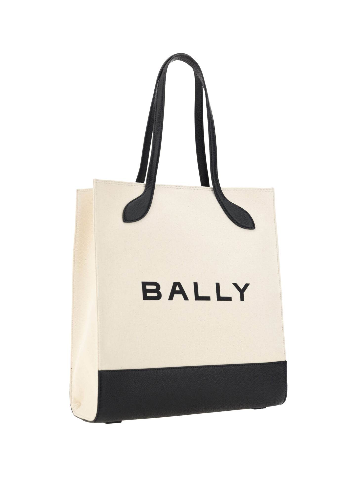 Bally Tote-Umhängetasche aus weißem und schwarzem Leder