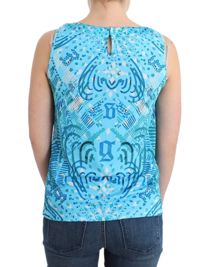 John Galliano Blau bedrucktes Tanktop