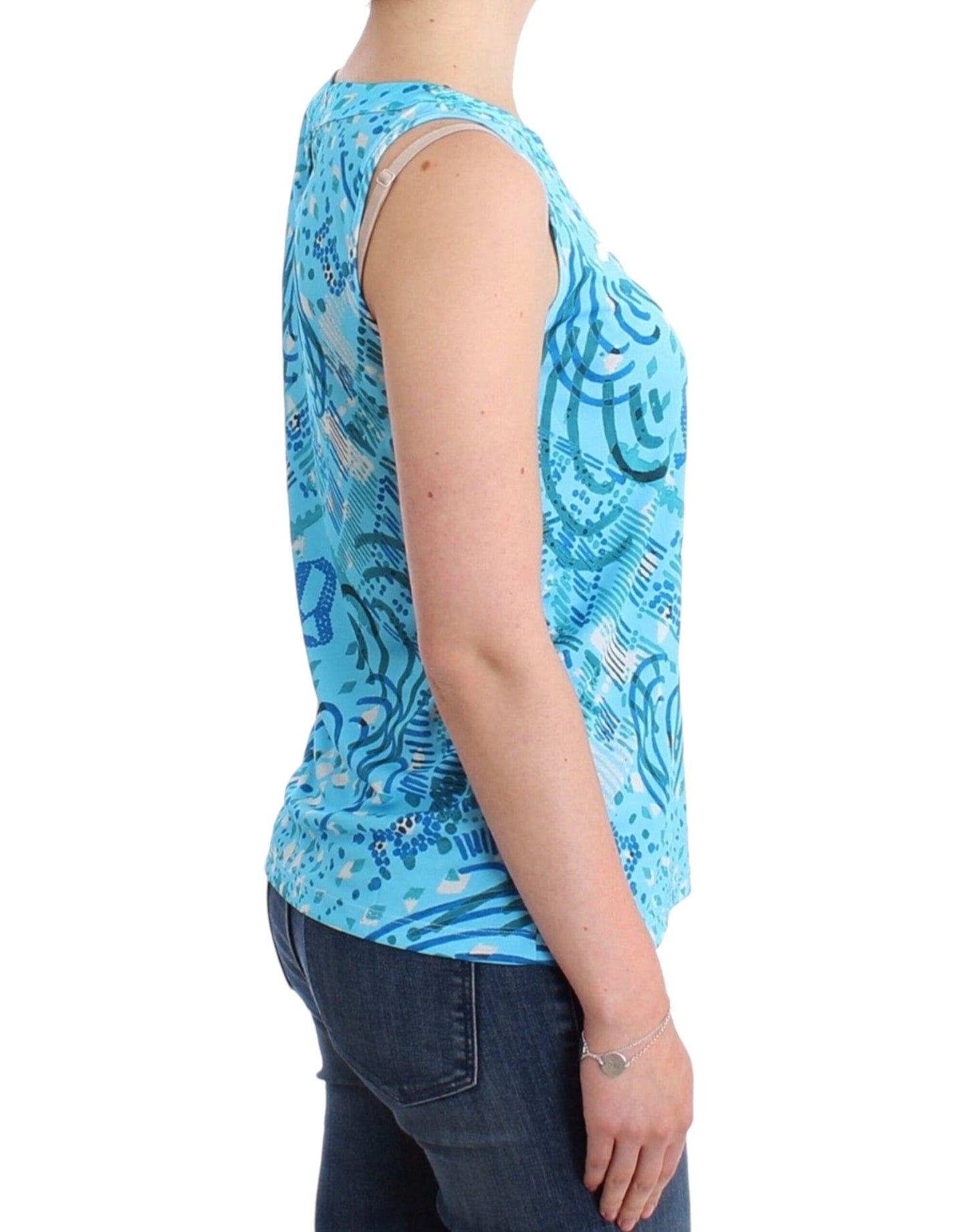 John Galliano Blau bedrucktes Tanktop