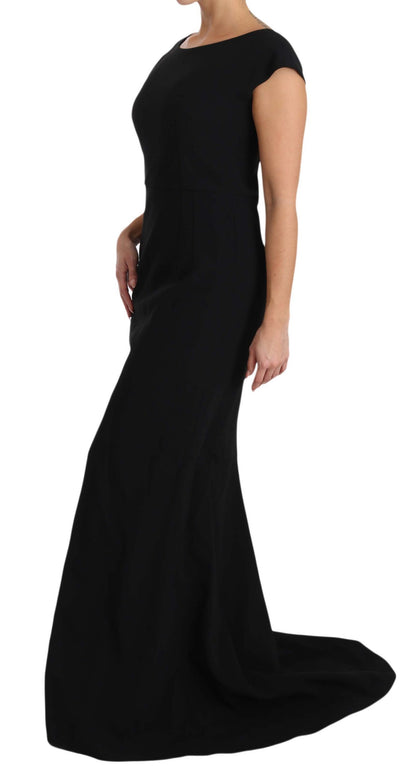 Dolce &amp; Gabbana Schwarzes Maxikleid mit Stretch-Passform