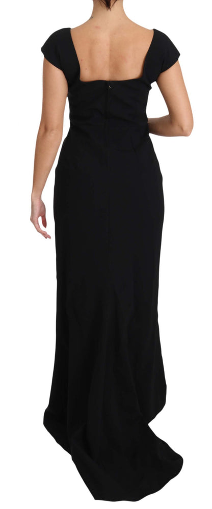 Dolce &amp; Gabbana Schwarzes Maxikleid mit Stretch-Passform