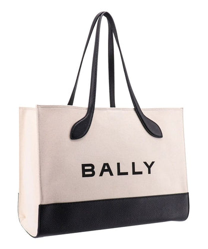 Bally Tote-Umhängetasche aus weißem und schwarzem Leder