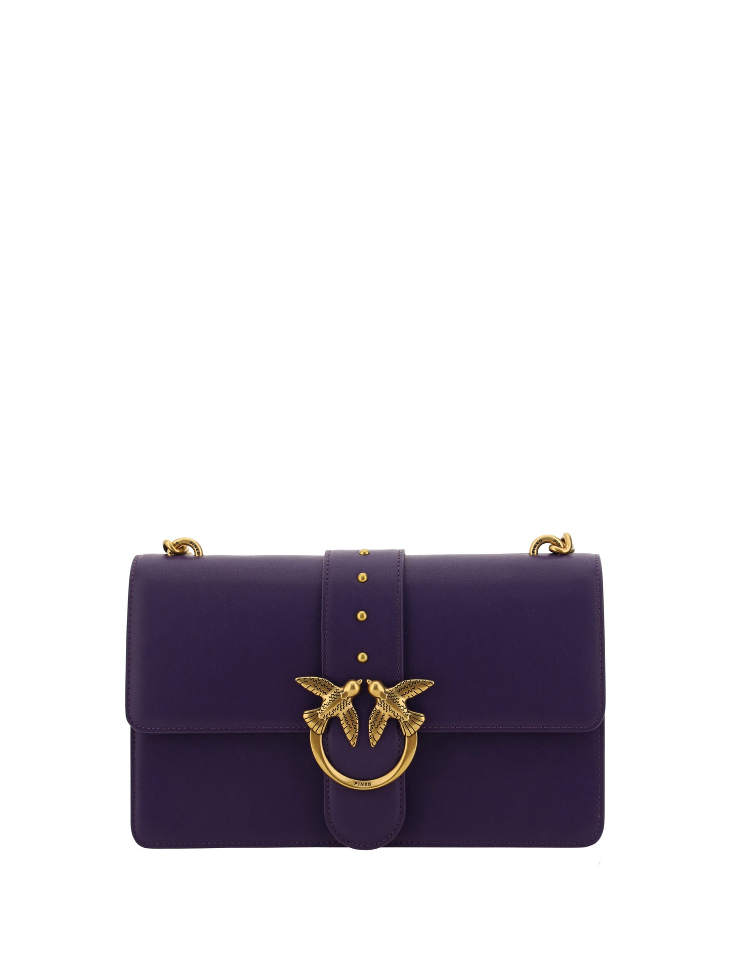 PINKO Elegant Purple Mini Shoulder Bag with Gold Accents