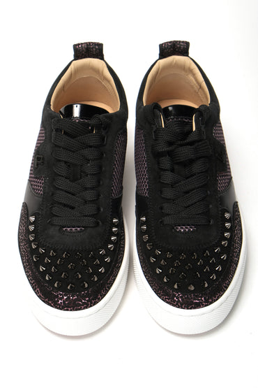 Christian Louboutin Version Schwarze Happy Rui Spikes Flache Schuhe