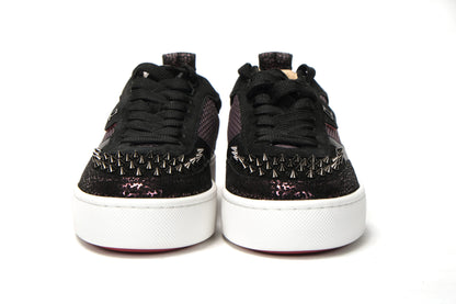 Christian Louboutin Version Schwarze Happy Rui Spikes Flache Schuhe