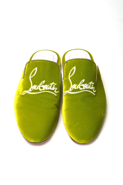 Christian Louboutin Bourgeon Lime Navy Coolito Flat Shoes