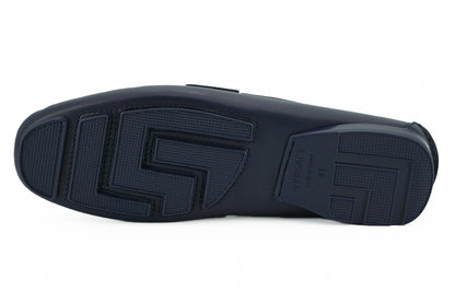 Marineblaue Loaferschuhe aus Kalbsleder von Versace