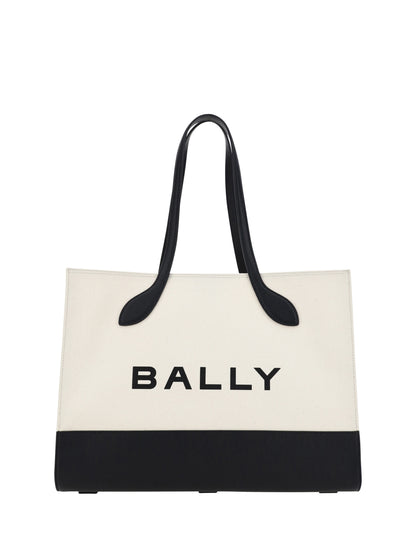 Bally Tote-Umhängetasche aus weißem und schwarzem Leder