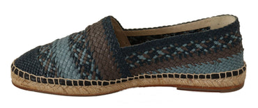 Dolce &amp; Gabbana Blaugraue Slip-On Buffalo Espadrille-Schuhe