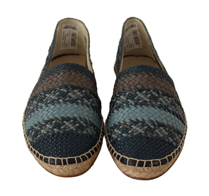 Dolce &amp; Gabbana Blaugraue Slip-On Buffalo Espadrille-Schuhe