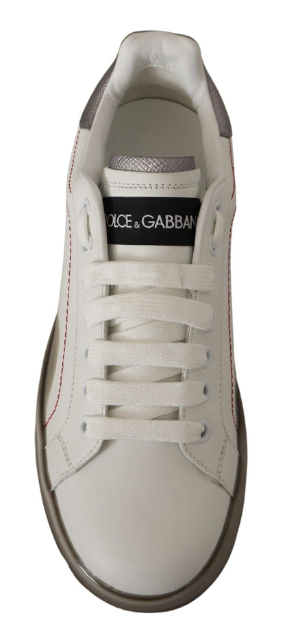 Dolce & Gabbana Elegant White Leather Sneakers