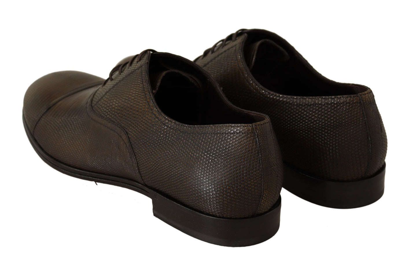 Dolce &amp; Gabbana Braune Oxford-Schuhe aus Eidechsenleder