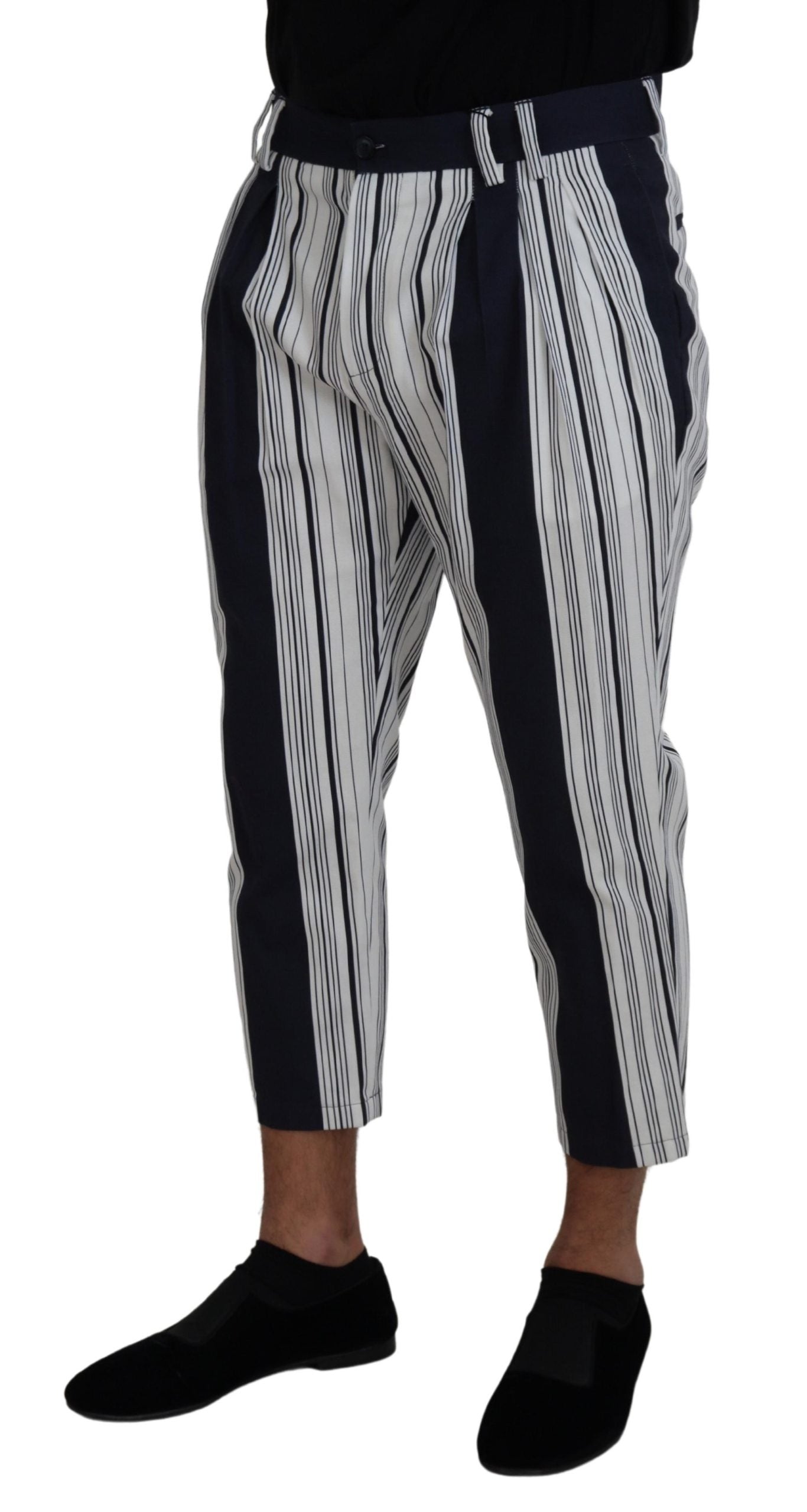 Dolce & Gabbana Elegant Striped Cotton Pants for Men