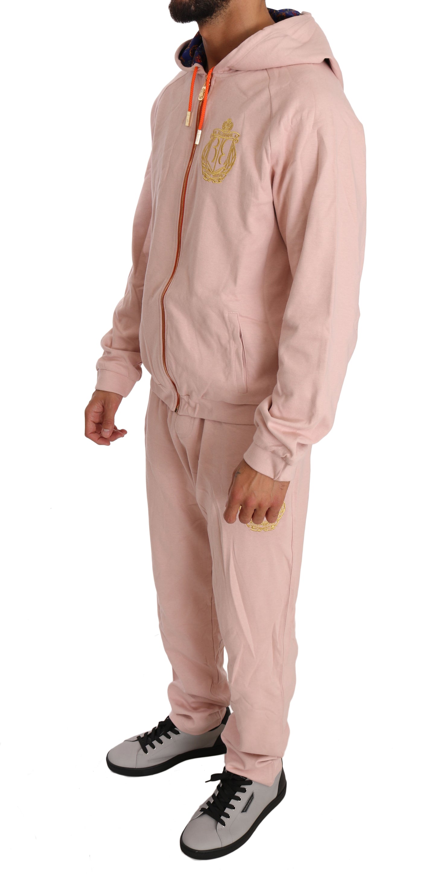 Billionaire Italian Couture Elegant Pink Cotton Sweatsuit Luxury Comfort