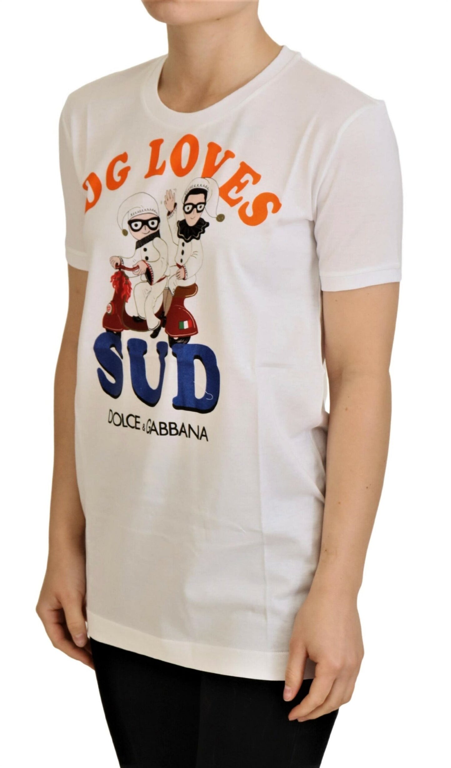 Dolce &amp; Gabbana Weißes Baumwoll-DG Loves SUD-T-Shirt