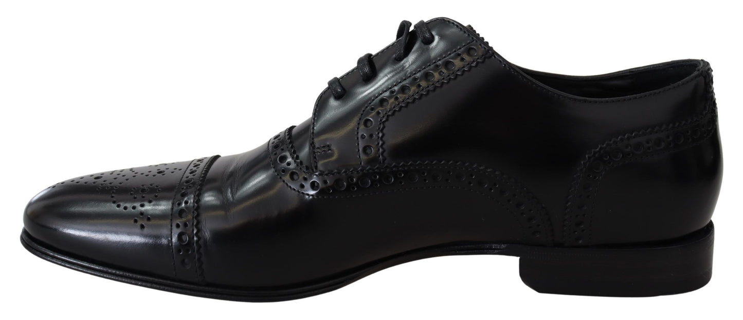 Dolce &amp; Gabbana Herren-Derby-Loafer aus schwarzem Leder