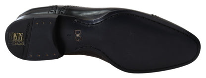 Dolce &amp; Gabbana Herren-Derby-Loafer aus schwarzem Leder