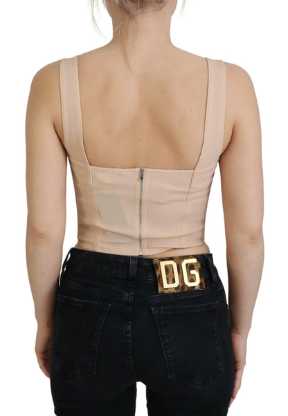 Dolce &amp; Gabbana Beige verkürztes Bustier-Korsett-Büstenhalter-Oberteil