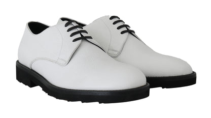 Dolce &amp; Gabbana Weiße Derby-Kleiderschuhe aus Leder