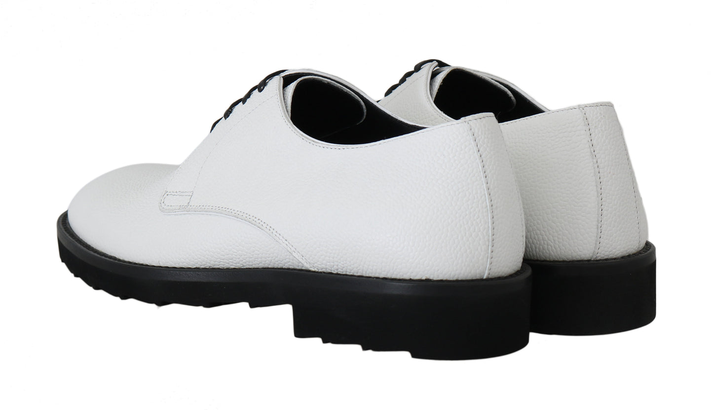 Dolce & Gabbana Elegant White Formal Leather Shoes